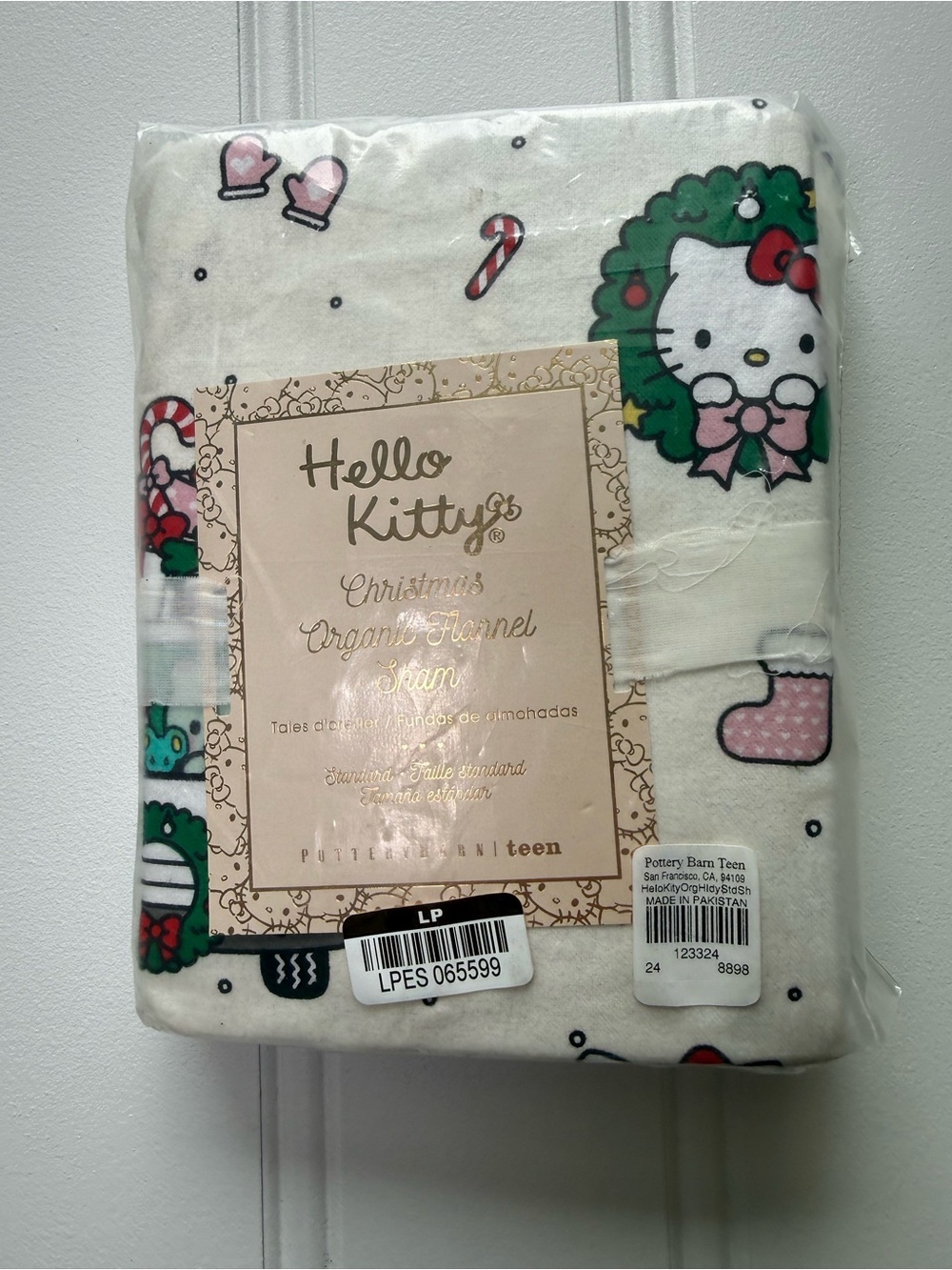 Pottery Barn Teen HELLO KITTY Flannel SHAM Standard Organic NEW 1959